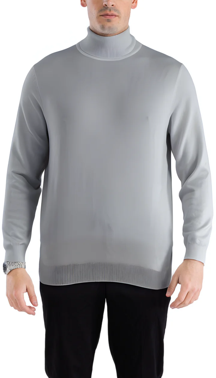 MENS GREY PULLOVER TURTLENECK SWEATER USA Men's Outlet