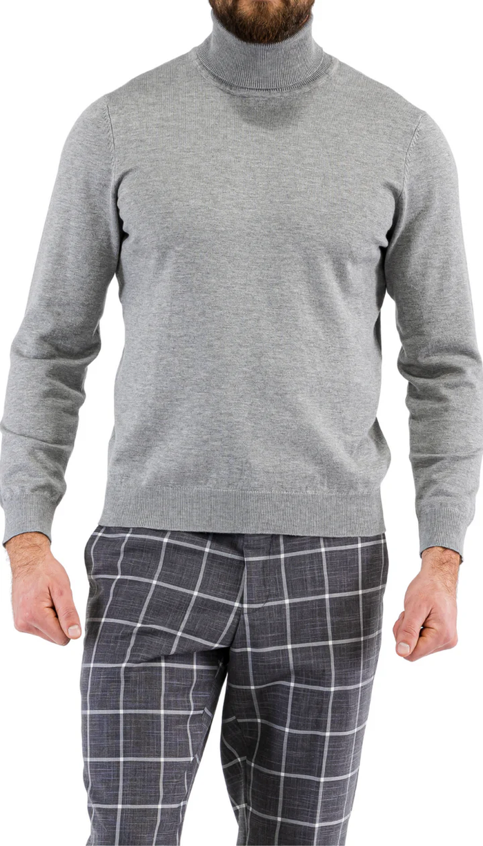 MENS GREY PULLOVER TURTLENECK SWEATER USA Men's Outlet