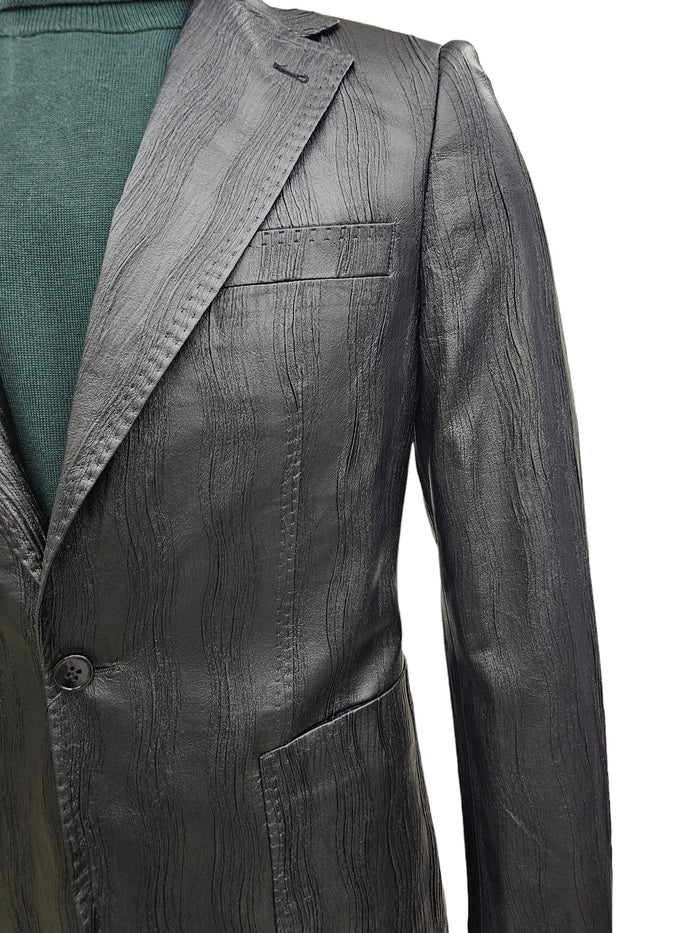 Mens Two Piece Slim Fit Suit One Button Notch Lapel Suit Black by USA Men's Outlet