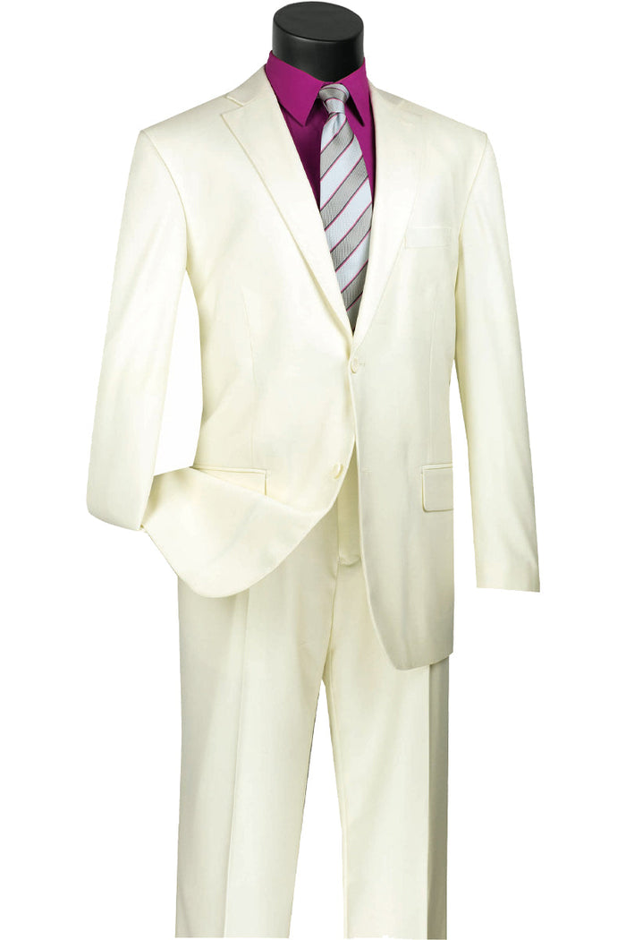 Mens 2 Button Classic Fit Pleated Pant Suit in Brown by Vinci