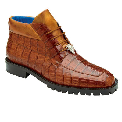 Men's Gallardo Caiman Crocodile Dress Hiker Boot in Sport Rust by Belvedere Shoes