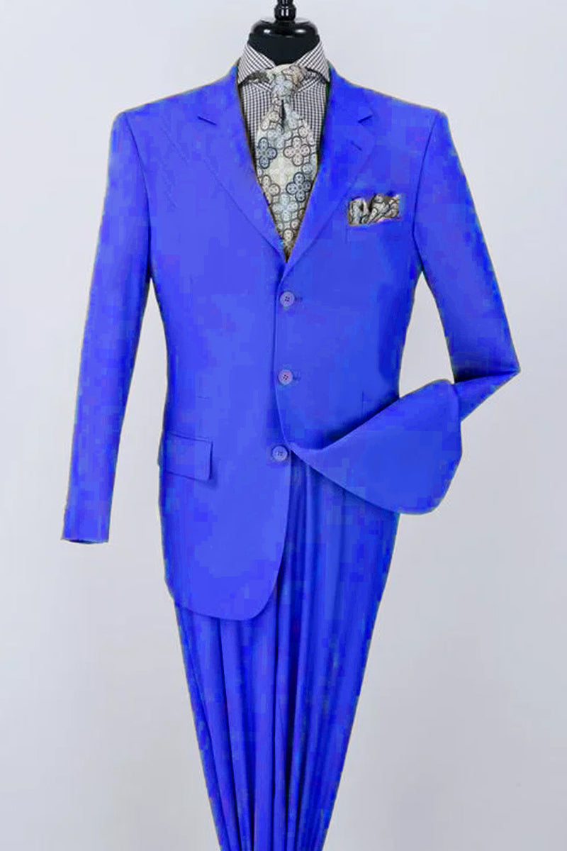 Apollo King Royal Blue Poplin Suit - Classic Fit Two-Piece – SuitUSA
