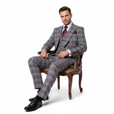 Men’s Grey Tailored Suit – Premium Milano Fit Formal & Casual Elegance by Rossi Man Sam RM2316