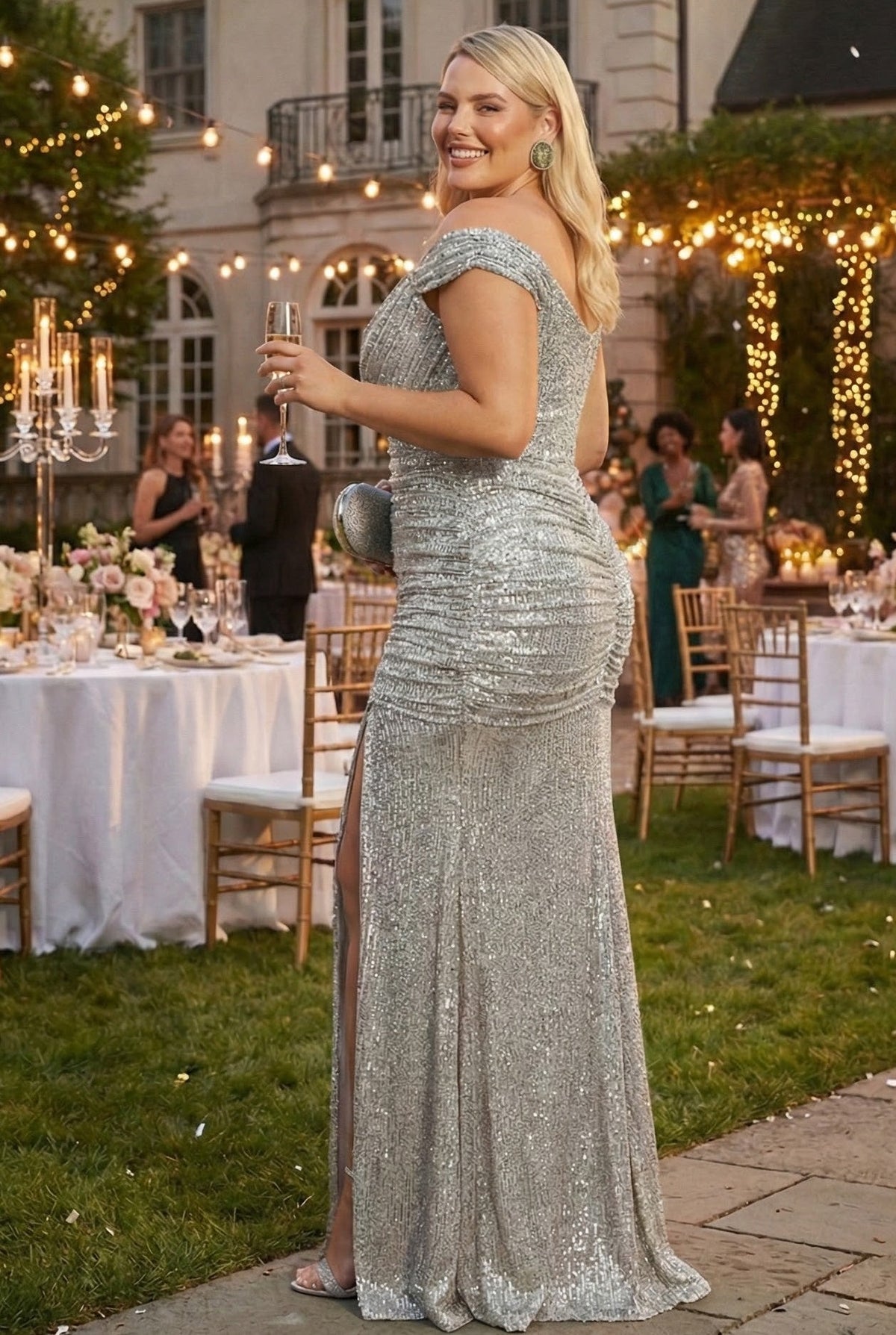 Plus Size Long Evening Gown Maxi Formal Dress for Women By Royal Queen RQ7950