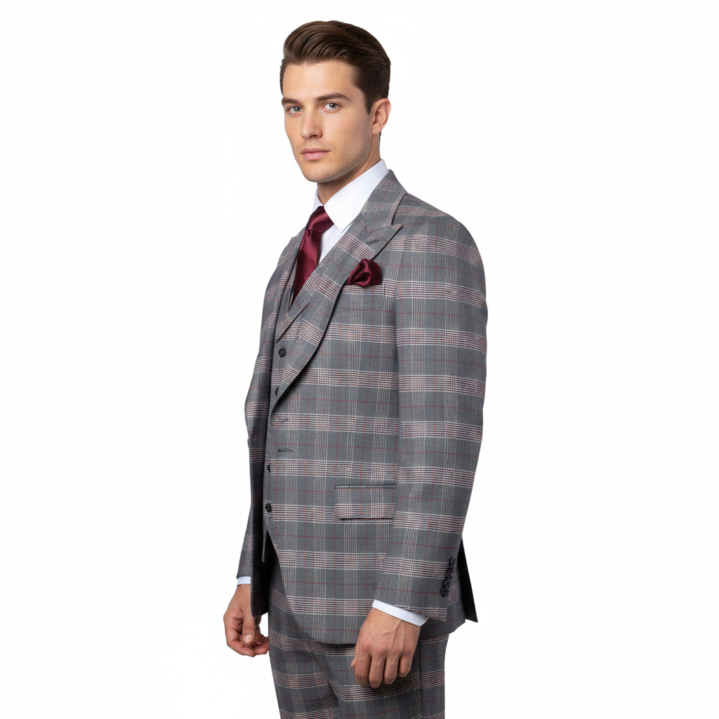 Men’s Grey Tailored Suit – Premium Milano Fit Formal & Casual Elegance by Rossi Man Sam RM2316