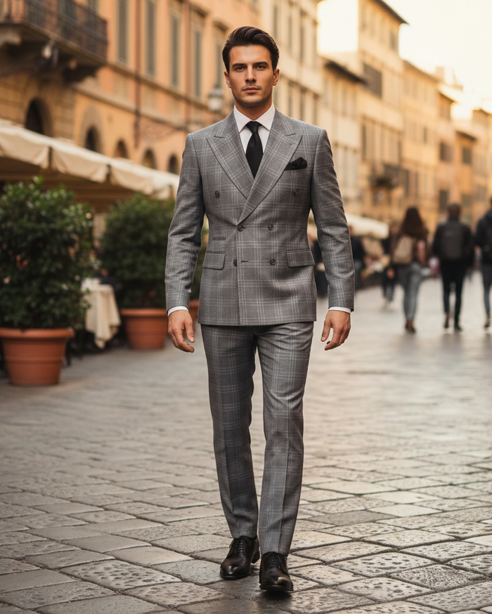 Men’s Grey Tailored Suit – Premium Milano Fit Formal & Business Wear by Rossi Man Milano RM1796