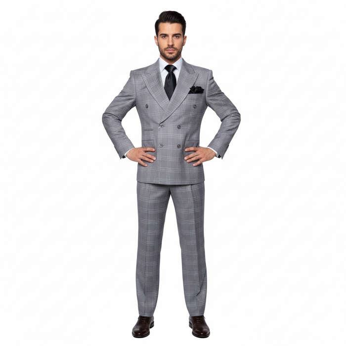 Men’s Grey Tailored Suit – Premium Milano Fit Formal & Business Wear by Rossi Man Milano RM1796