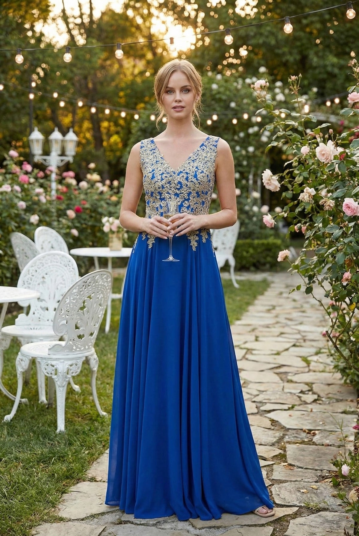 Eva USA 5233 Long Mother of the Bride Chiffon Formal Dress