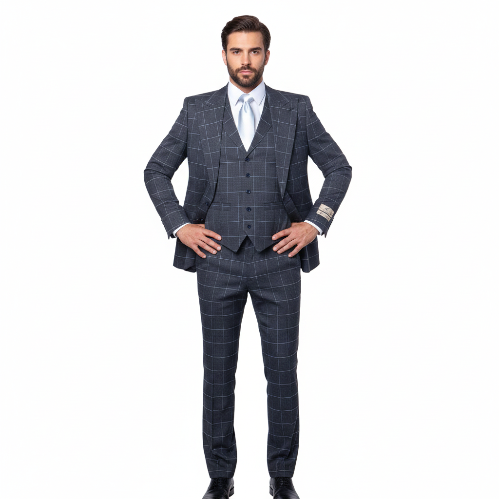 Men’s Blue Tailored Fit Suit – Premium Milano Style Formal & Casual Wear by Rossi Man RM2312