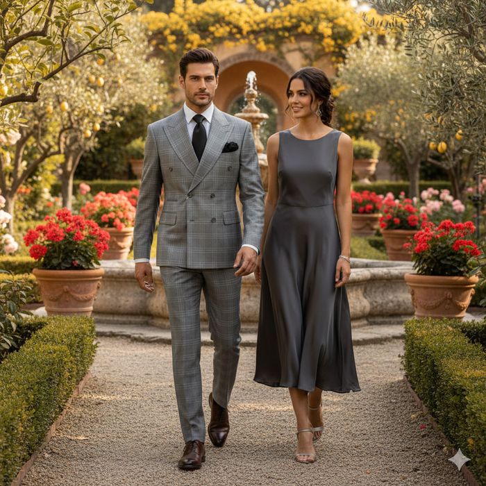 Men’s Grey Tailored Suit – Premium Milano Fit Formal & Business Wear by Rossi Man Milano RM1796