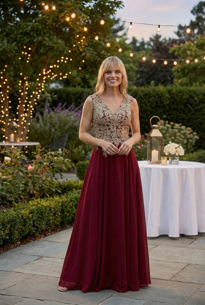 Eva USA 5233 Long Mother of the Bride Chiffon Formal Dress