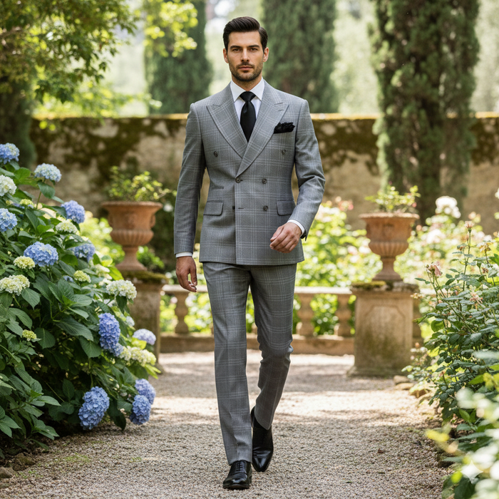 Men’s Grey Tailored Suit – Premium Milano Fit Formal & Business Wear by Rossi Man Milano RM1796