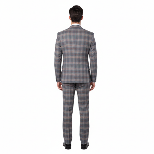 Men’s Grey Tailored Suit – Premium Milano Fit Formal & Casual Elegance by Rossi Man Sam RM2316