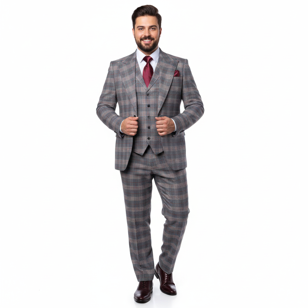 Men’s Grey Tailored Suit – Premium Milano Fit Formal & Casual Elegance by Rossi Man Sam RM2316 – SuitUSA