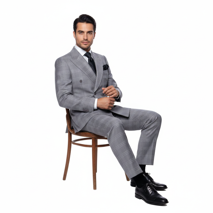 Men’s Grey Tailored Suit – Premium Milano Fit Formal & Business Wear by Rossi Man Milano RM1796