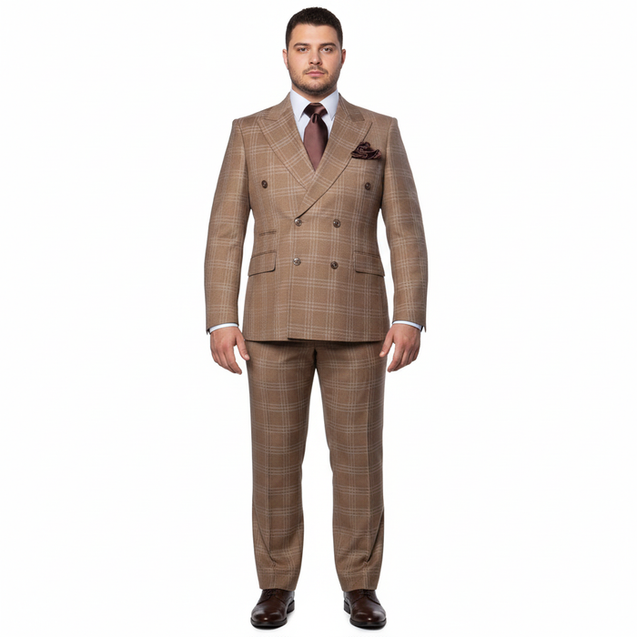 Men’s Brown Tailored Suit – Premium Milano Fit Formal & Casual Wear by Rossi Man RM1797