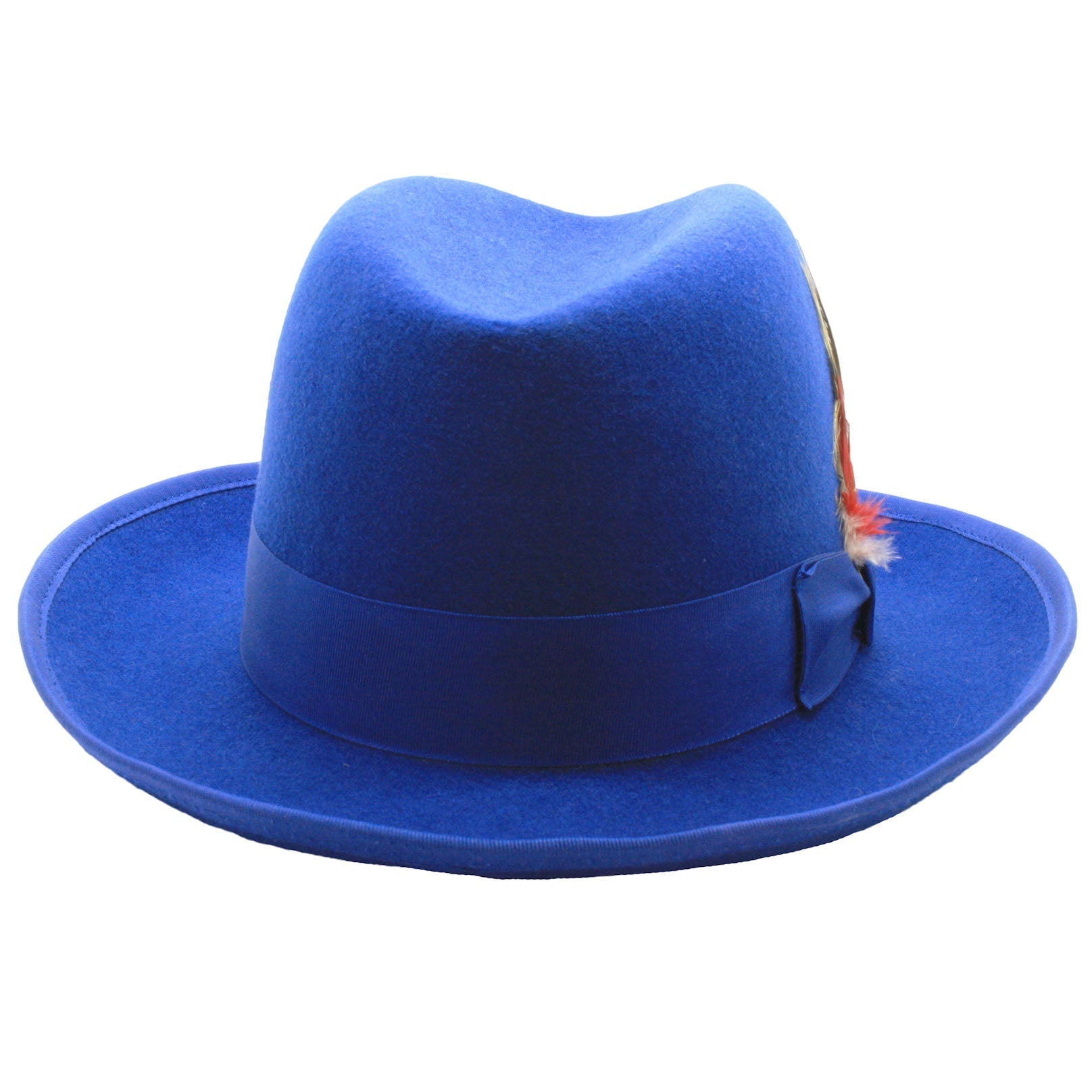 Royal Blue 100% Wool Australian Fur Felt Godfather Hat by Ferrecci