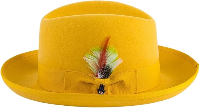 Premium Godfather Hat - Homburg Hat - Men's Homburg Gold by USA Men's Outlet