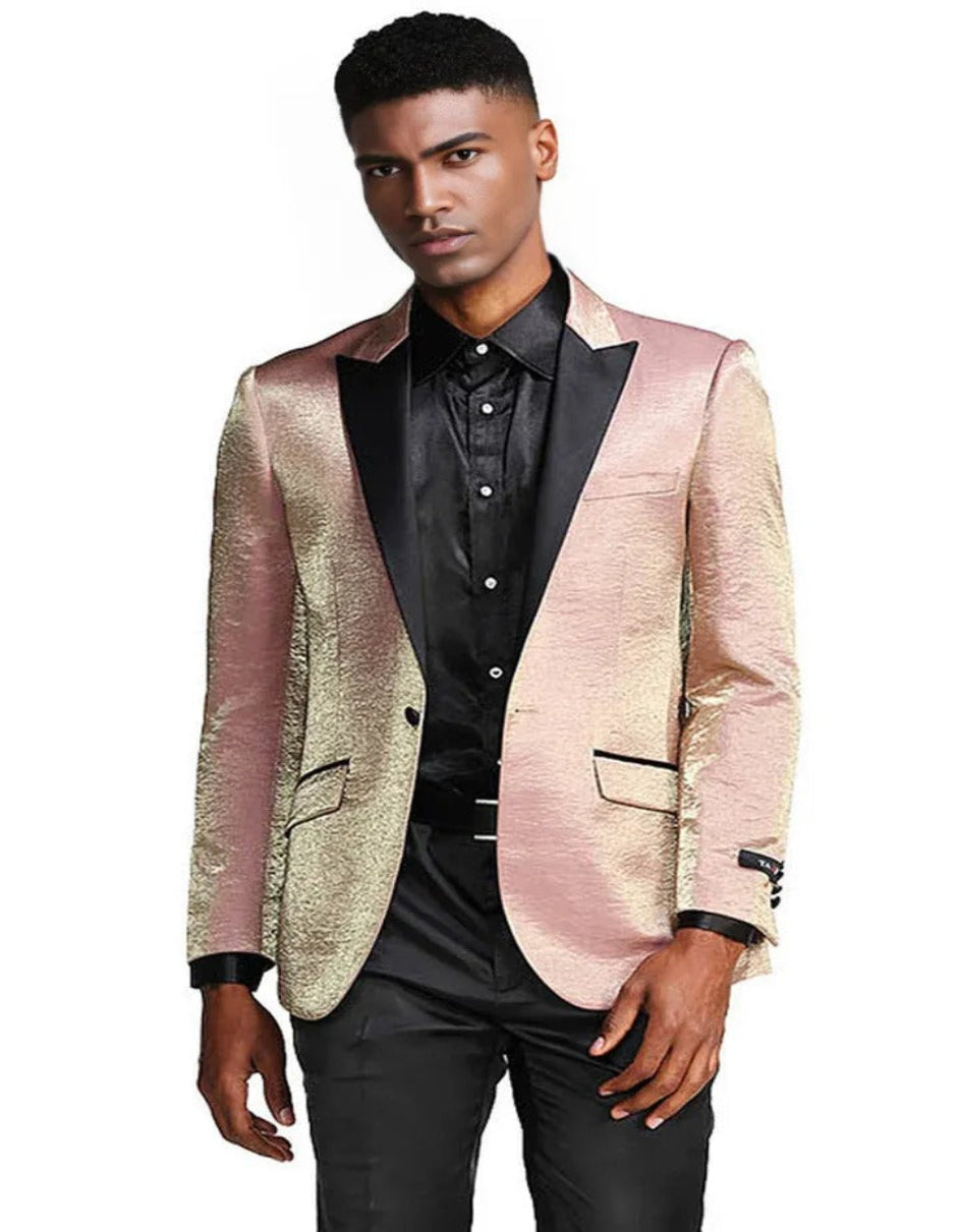 Cheap Tuxedos - Affordable Prom Suit - Men's Slim Fit Shiny Satin Prom & Wedding Rose Gold Tuxedo