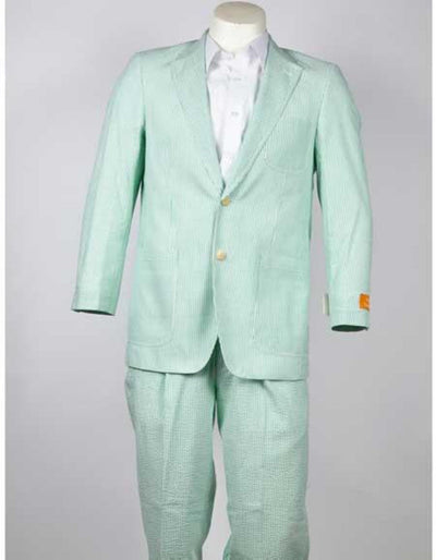 Men's Green seersucker ~ sear sucker 2 Button Suit