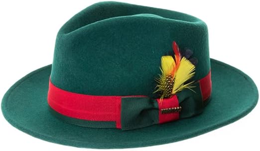 Grayson Fedora Crushable 100% Australian Wool Traveler Two Tone Green Hat USA Men's Outlet