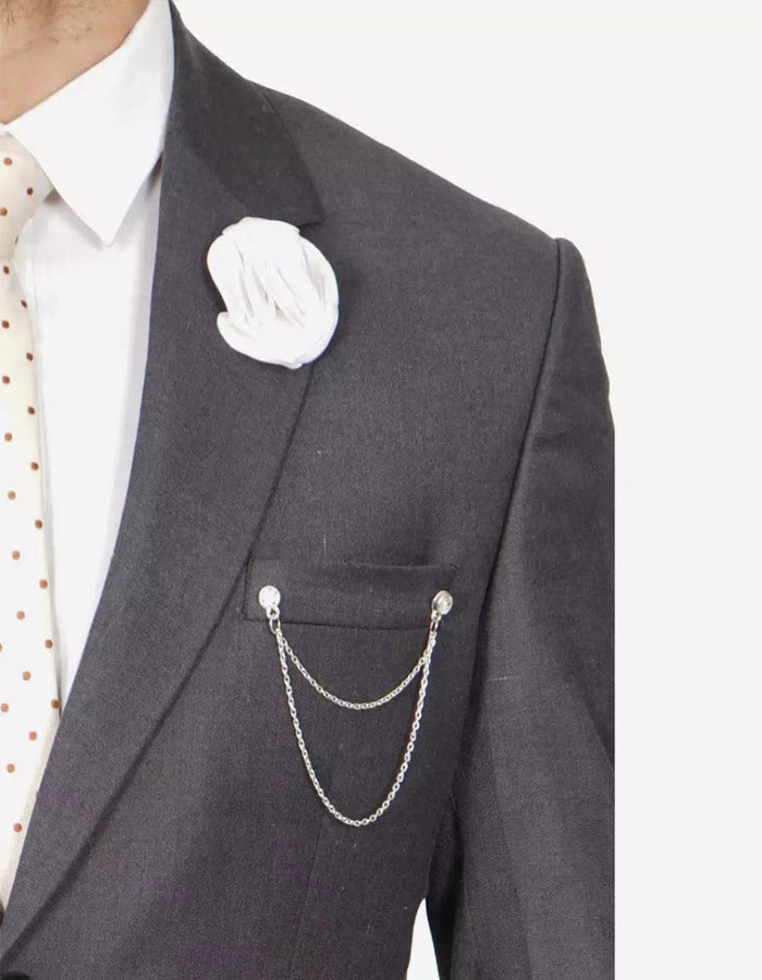 Mens Grey Two Piece Notch Lapel Jerome Suit by USA Men's Outlet