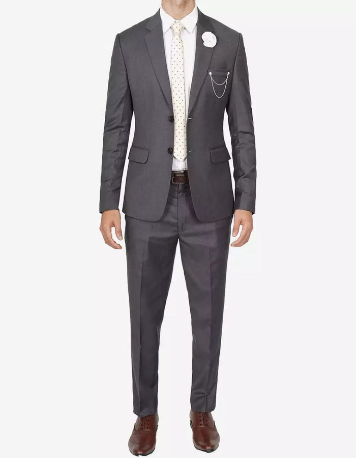Mens Grey Two Piece Notch Lapel Jerome Suit by USA Men's Outlet