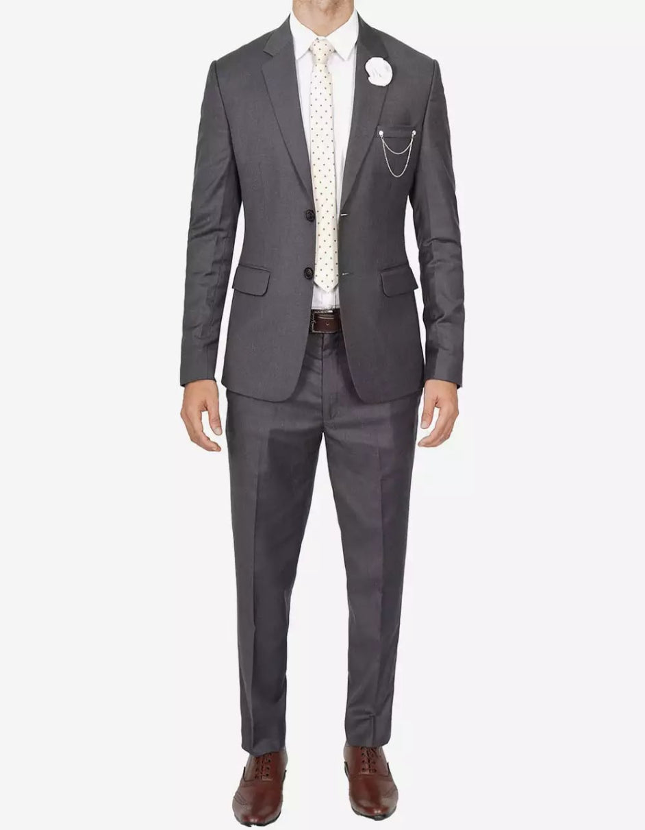 Mens Grey Two Piece Notch Lapel Jerome Suit by USA Men's Outlet