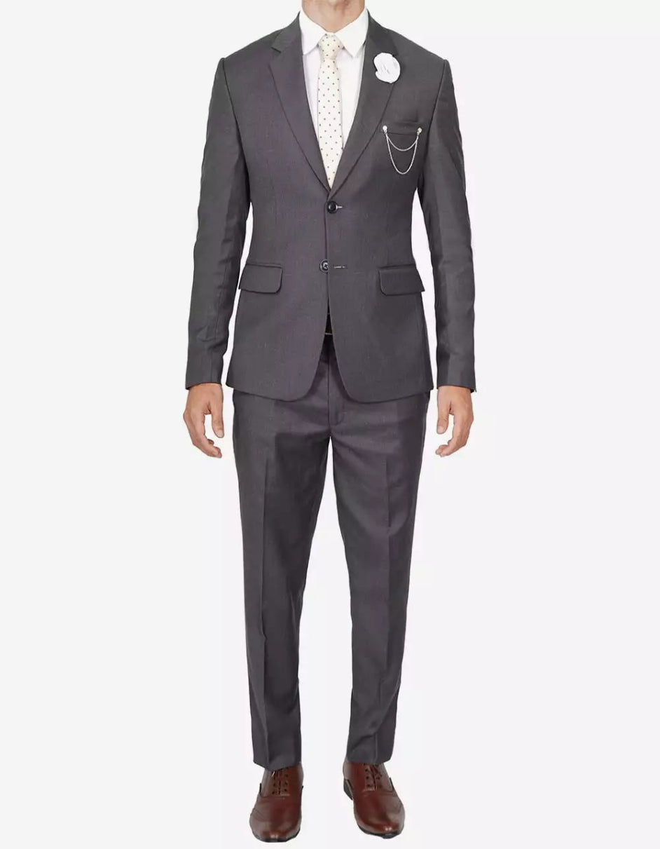 Mens Grey Two Piece Notch Lapel Jerome Suit by USA Men's Outlet