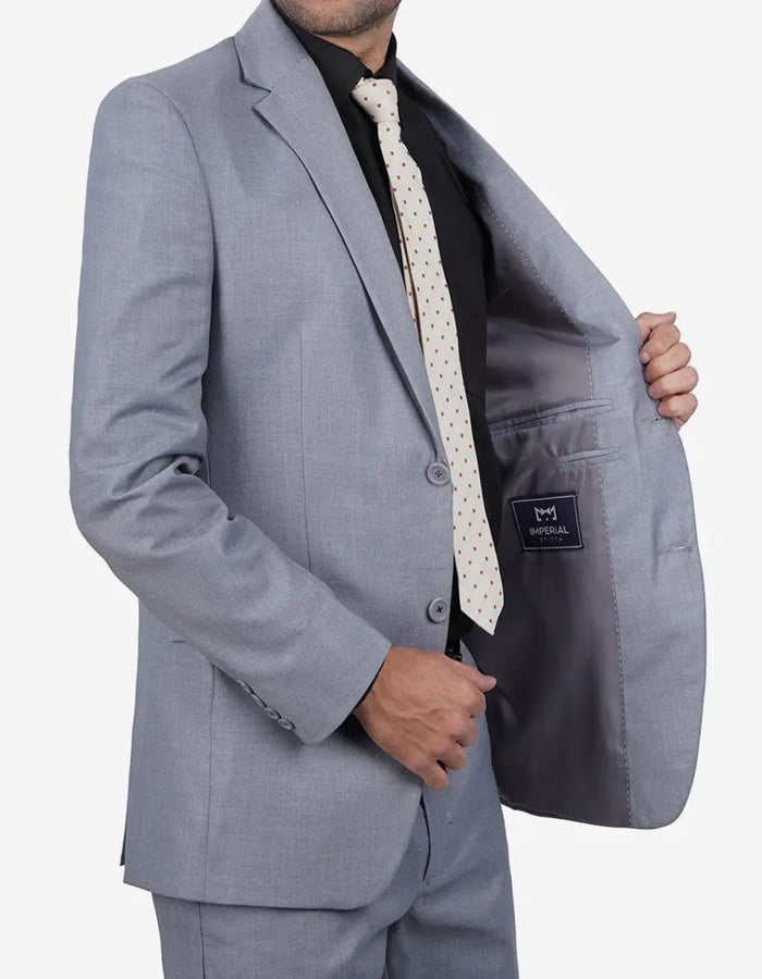 Mens Grey Two Piece Notch Lapel Jared Suit by USA Men's Outlet