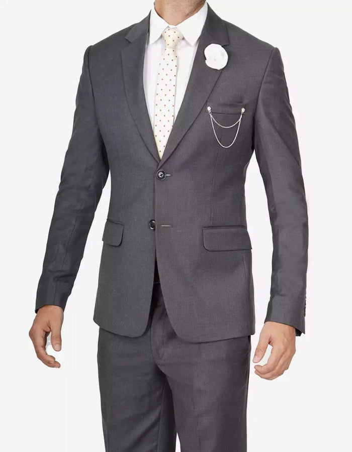 Mens Grey Two Piece Notch Lapel Jerome Suit by USA Men's Outlet