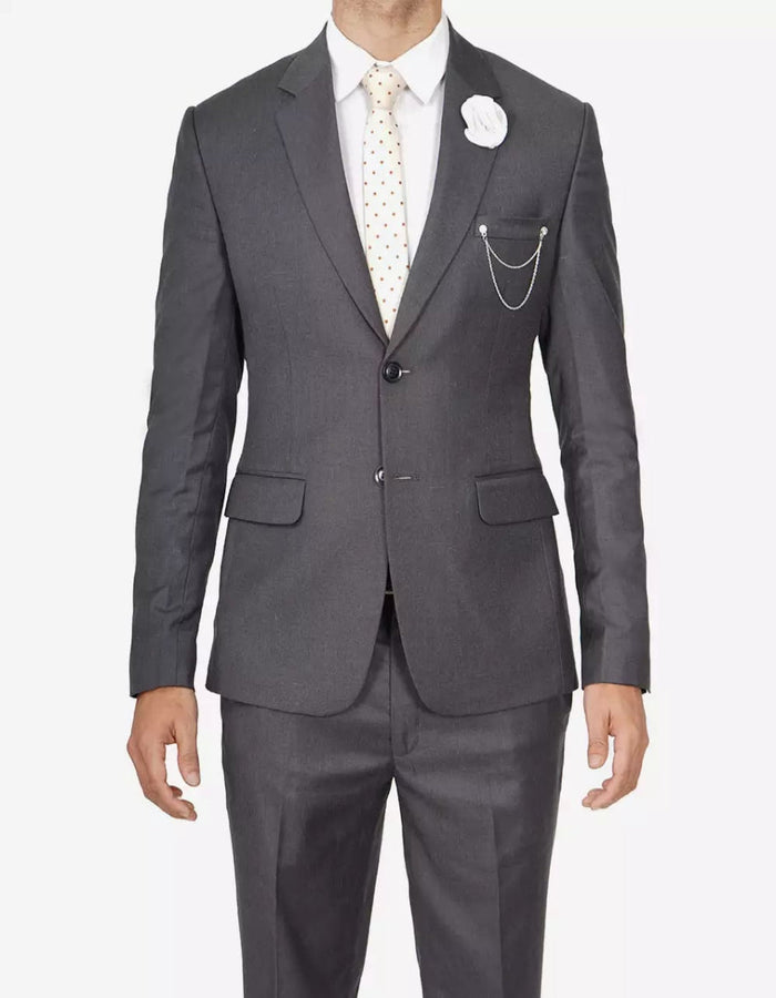 Mens Grey Two Piece Notch Lapel Jerome Suit by USA Men's Outlet