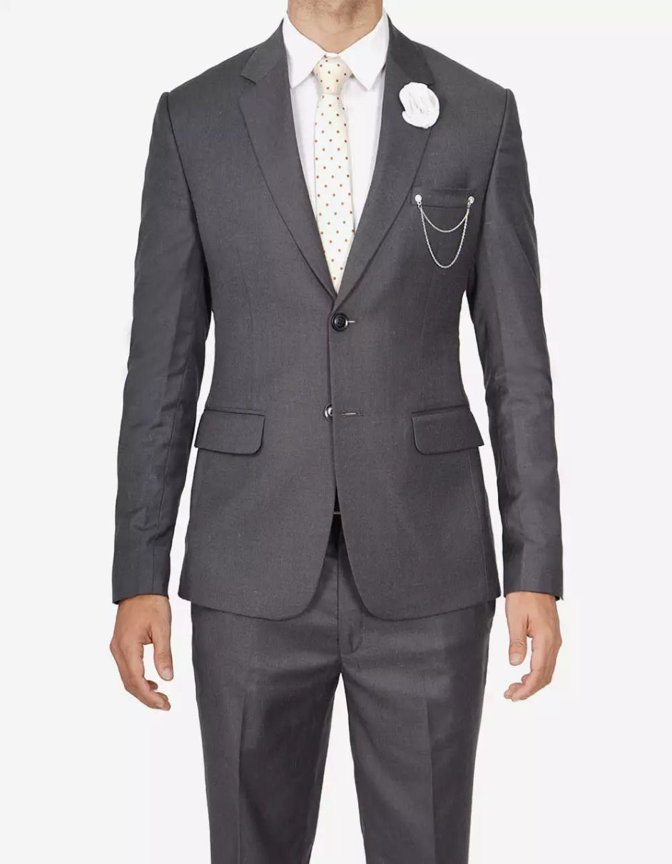 Mens Grey Two Piece Notch Lapel Jerome Suit by USA Men's Outlet
