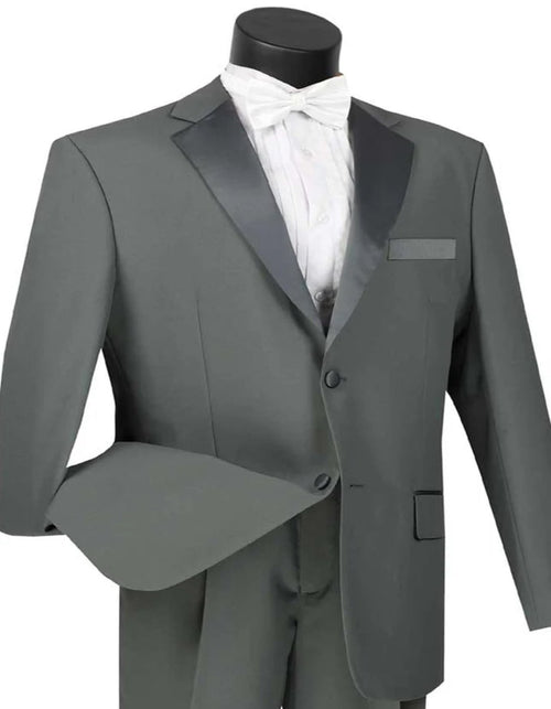 Cheap Tuxedos - Affordable Prom Suit - Mens Classic 2 Button Poplin Grey Tuxedo