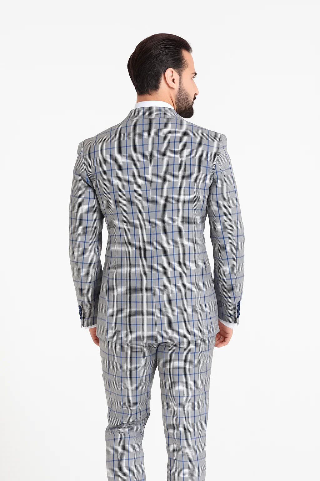 Grey with Blue Plaid by Rossiman