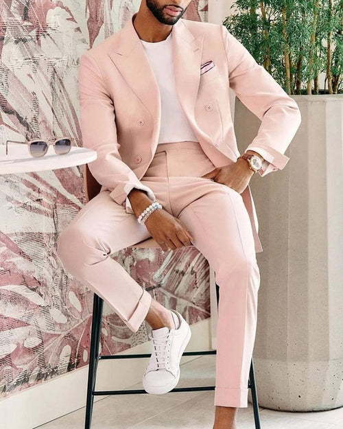Pale Light Pink Prom Suit for Men ,Wedding Light Pink Prom Dress