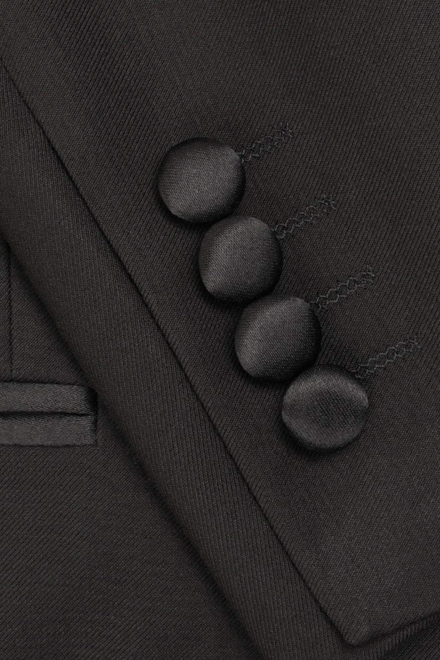 Men's Black Peak Tailcoat Jacket-Premium Stretch Blend Fabric