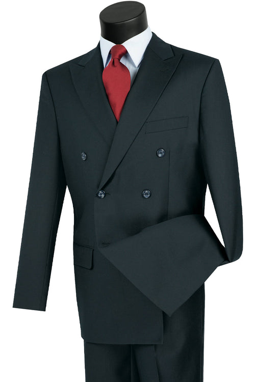 Mens Classic Wool Feel Double Breasted Suit in White by Vinci