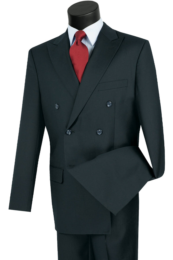 Mens Classic Wool Feel Double Breasted Suit in White by Vinci
