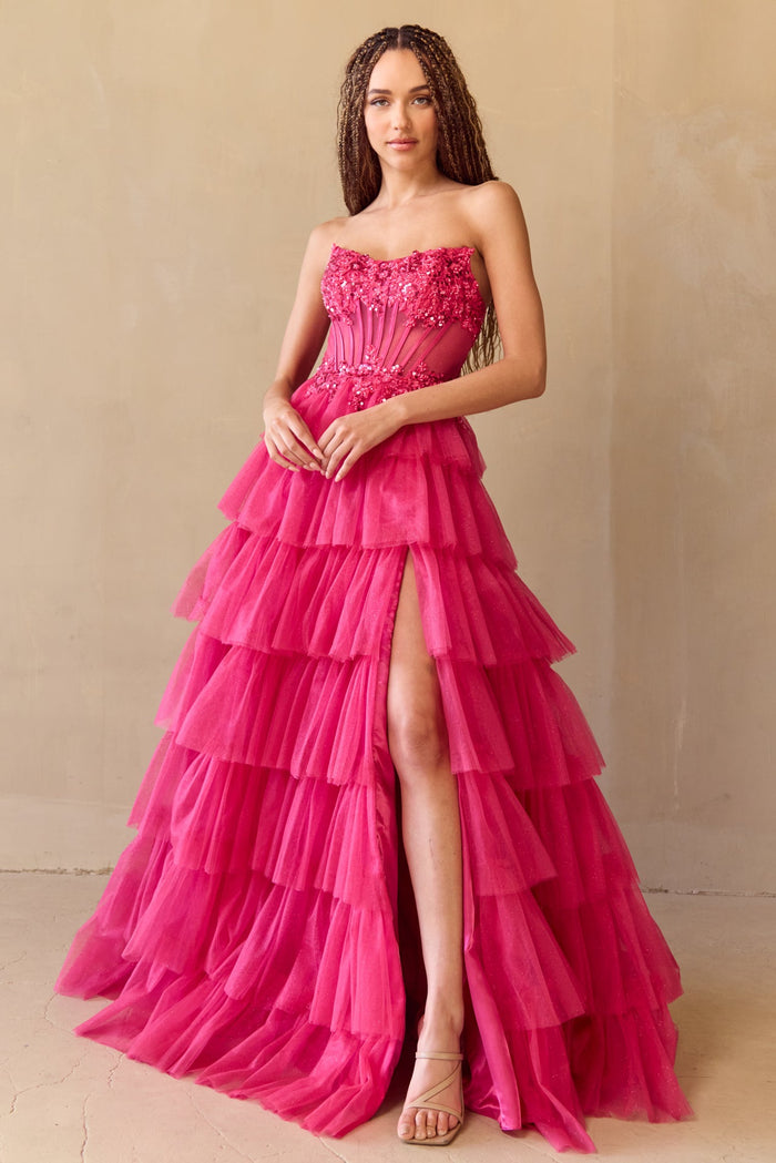 Formal Dress Sweetheart Beaded Sequin Prom Gown By Amelia Couture 9053