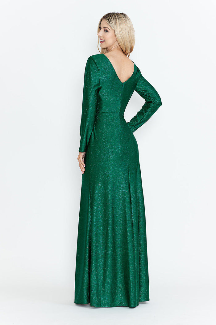 Mother Of The Bride Dress V-Neck Fitted Formal Gown By Lenovia 5323-New Collection