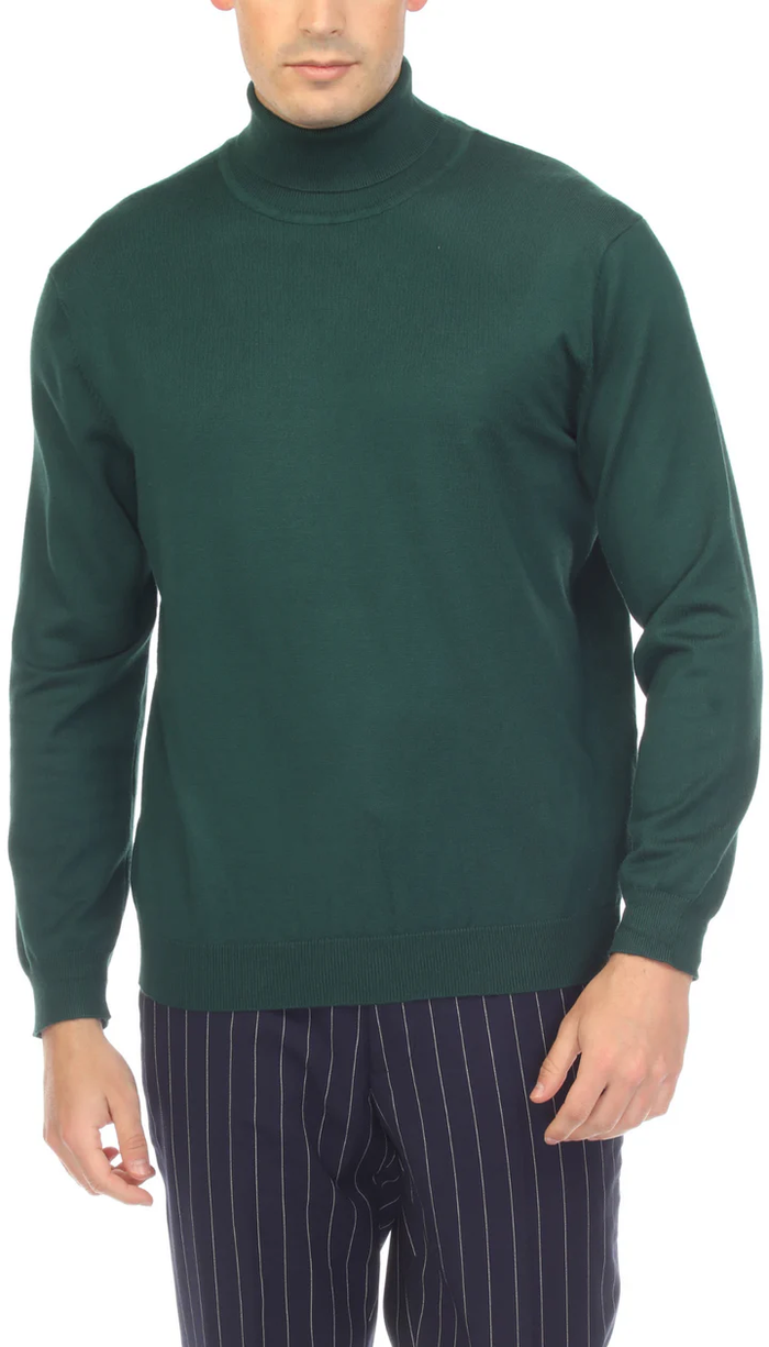 MENS HUNTER GREEN PULLOVER TURTLENECK SWEATER USA Men's Outlet