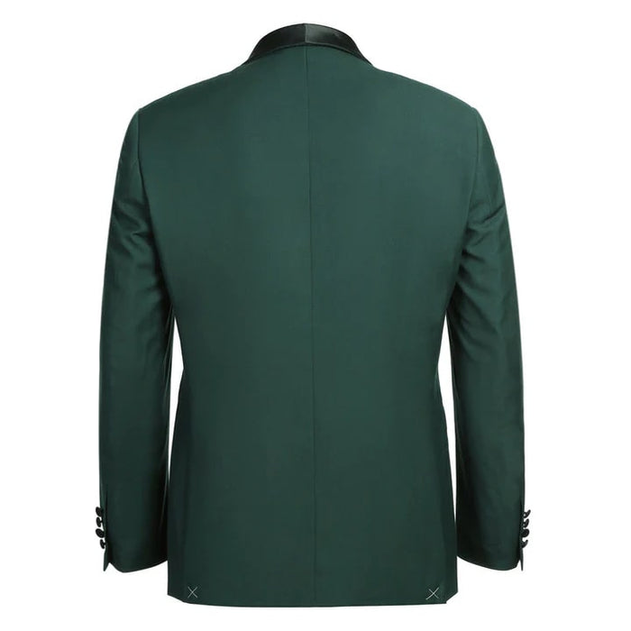 Hunter Green Prom Tuxedo Suit - Hunter Green Wedding Suit - Mens Traditional Slim Fit Shawl Collar Tuxedo In Hunter Green PROMTUXEDO