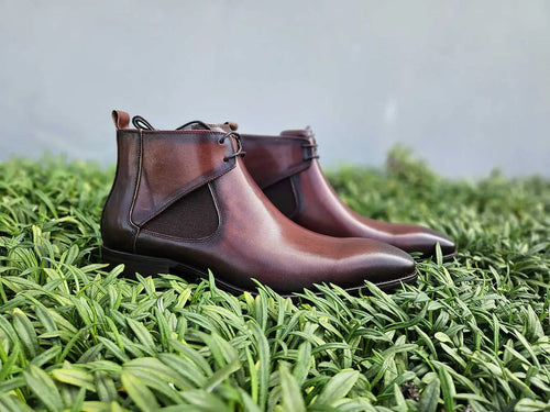 Carrucci Hand Burnished Calfskin Lace-up Boot