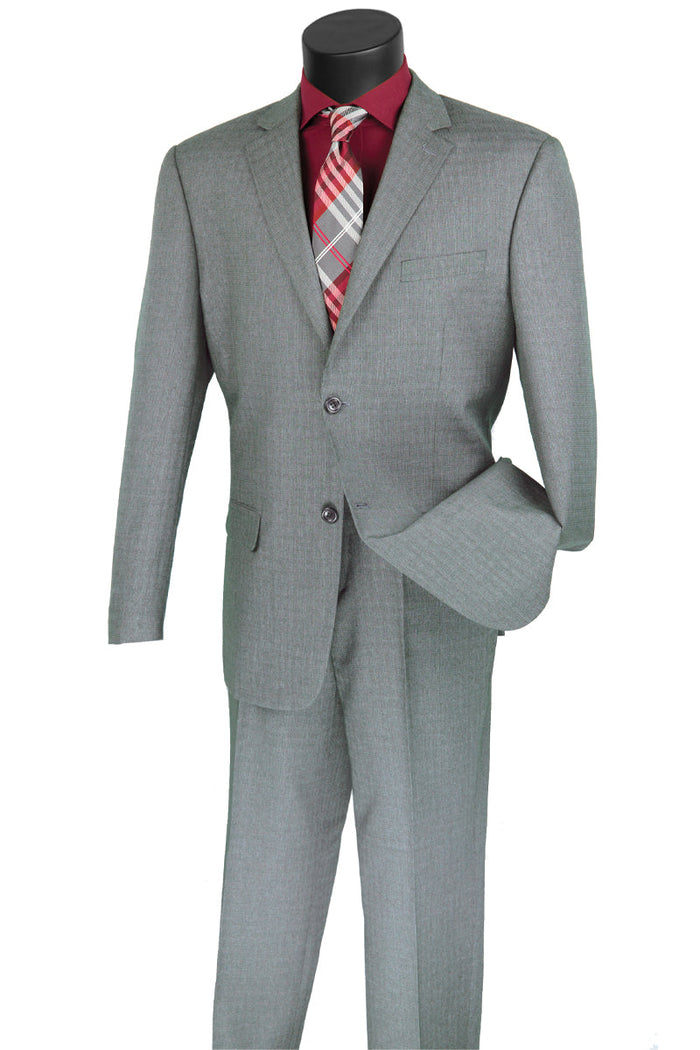 Mens 2 Button Modern Fit Textured Wool Suit in Burgundy by Vinci