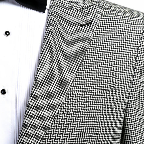Mens Slim Fit Houndstooth Peak Lapel 2pc Suit by USA Men's Outlet