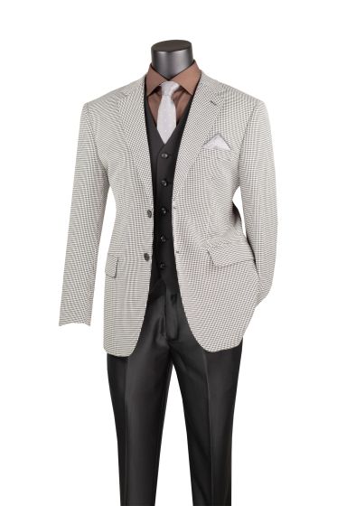 Houndstooth Sport Coat in Gray Black and White Mens Blazer - Patterned Texture - 1920s Vintage Jacket by USA Men's Outlet