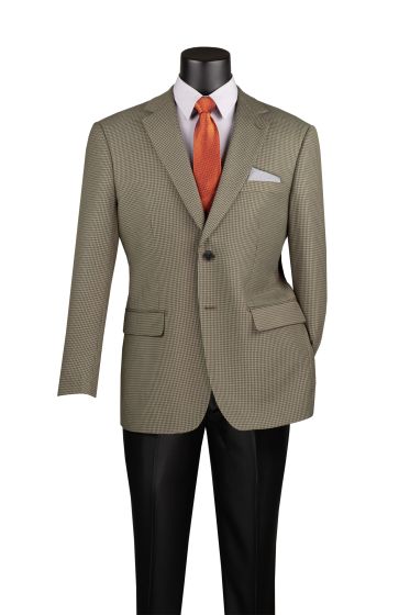 Houndstooth Sport Coat in Olive and Sage Mens Blazer - Patterned Texture - 1920s Vintage Jacket by USA Men's Outlet