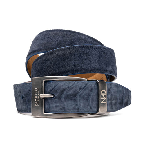 Marco Di Milano Hugo Belt Navy Leather Loafer