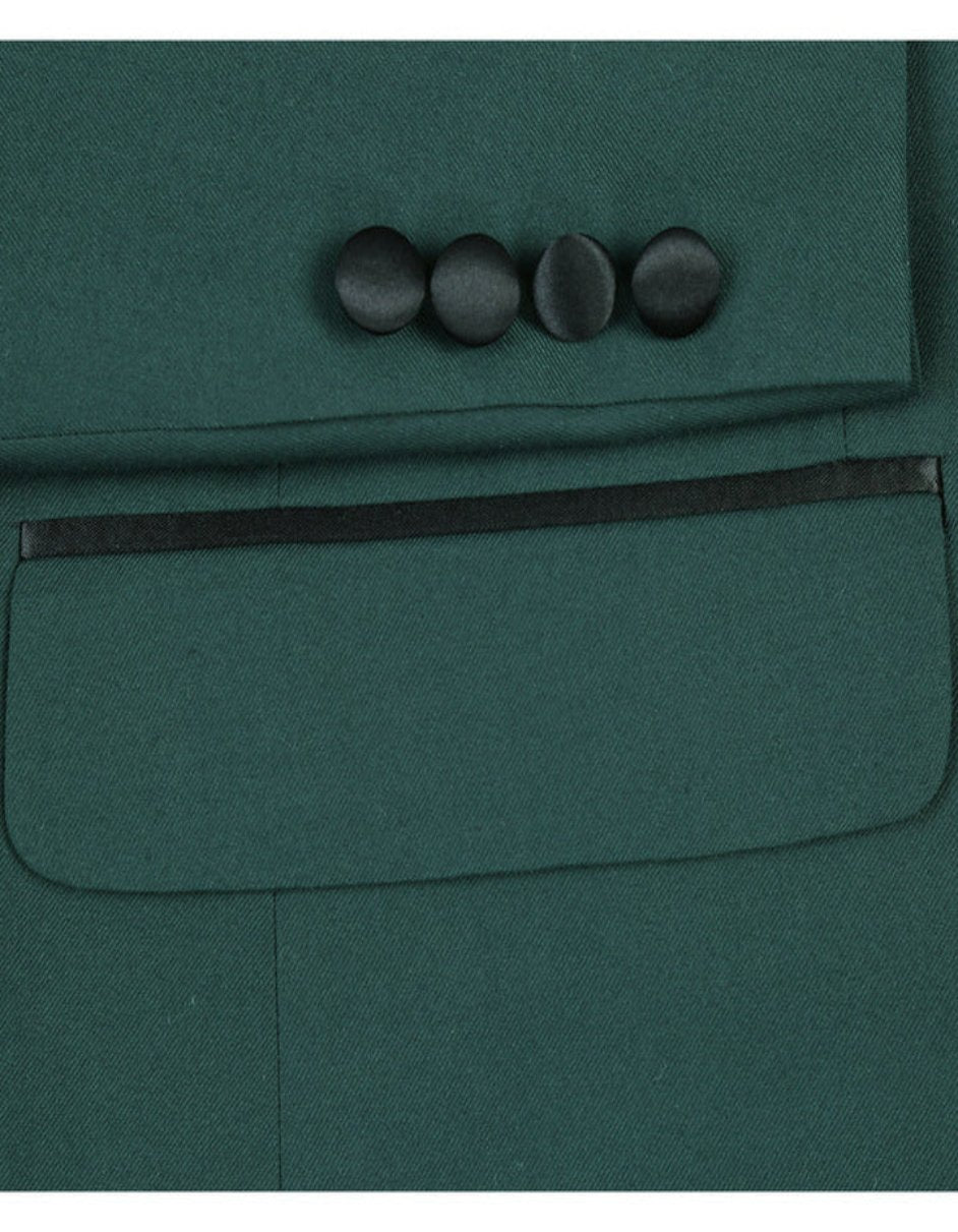 Green Prom Suit For Men - Mens Traditional Slim Fit Shawl Collar Hunter Green Tuxedo